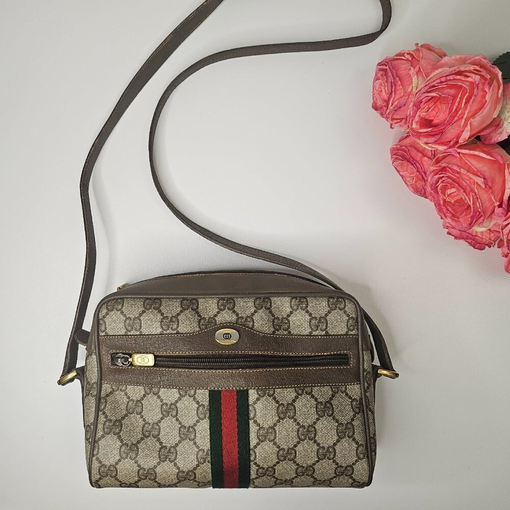 Gucci GG Supreme Web Sherry Line Shoulder Bag
